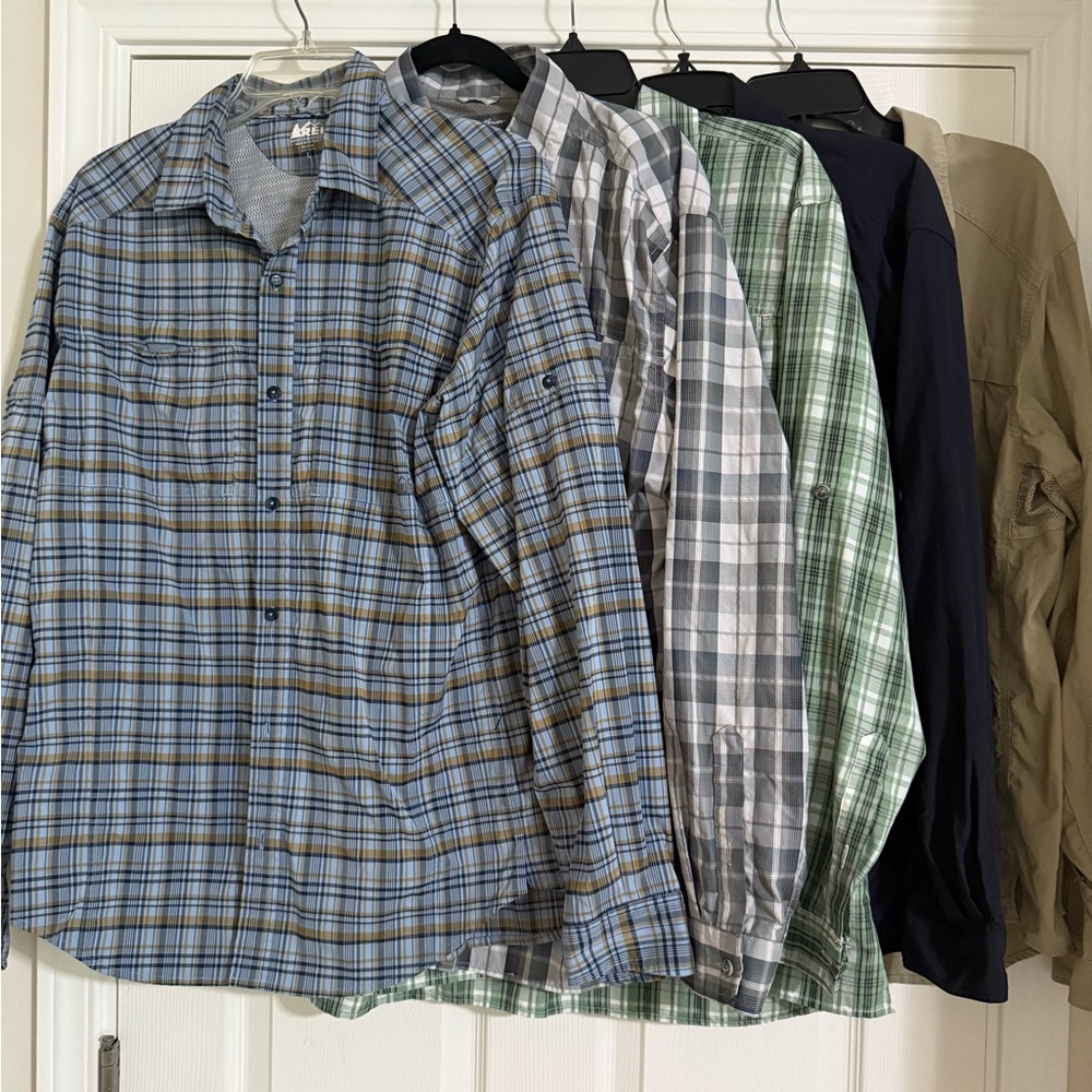 Blue Plaid Men's Shirt Set - 5